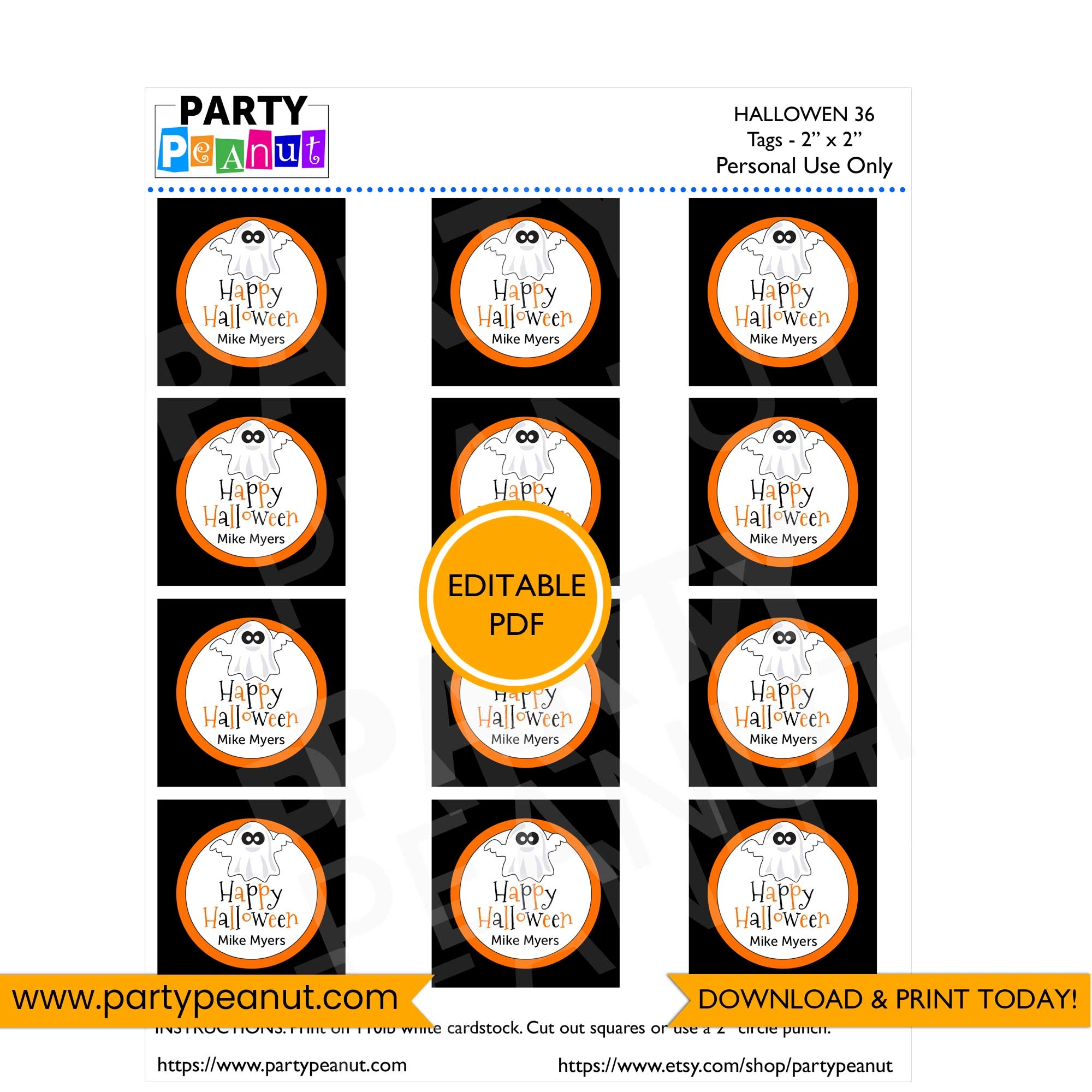 free printable halloween tags