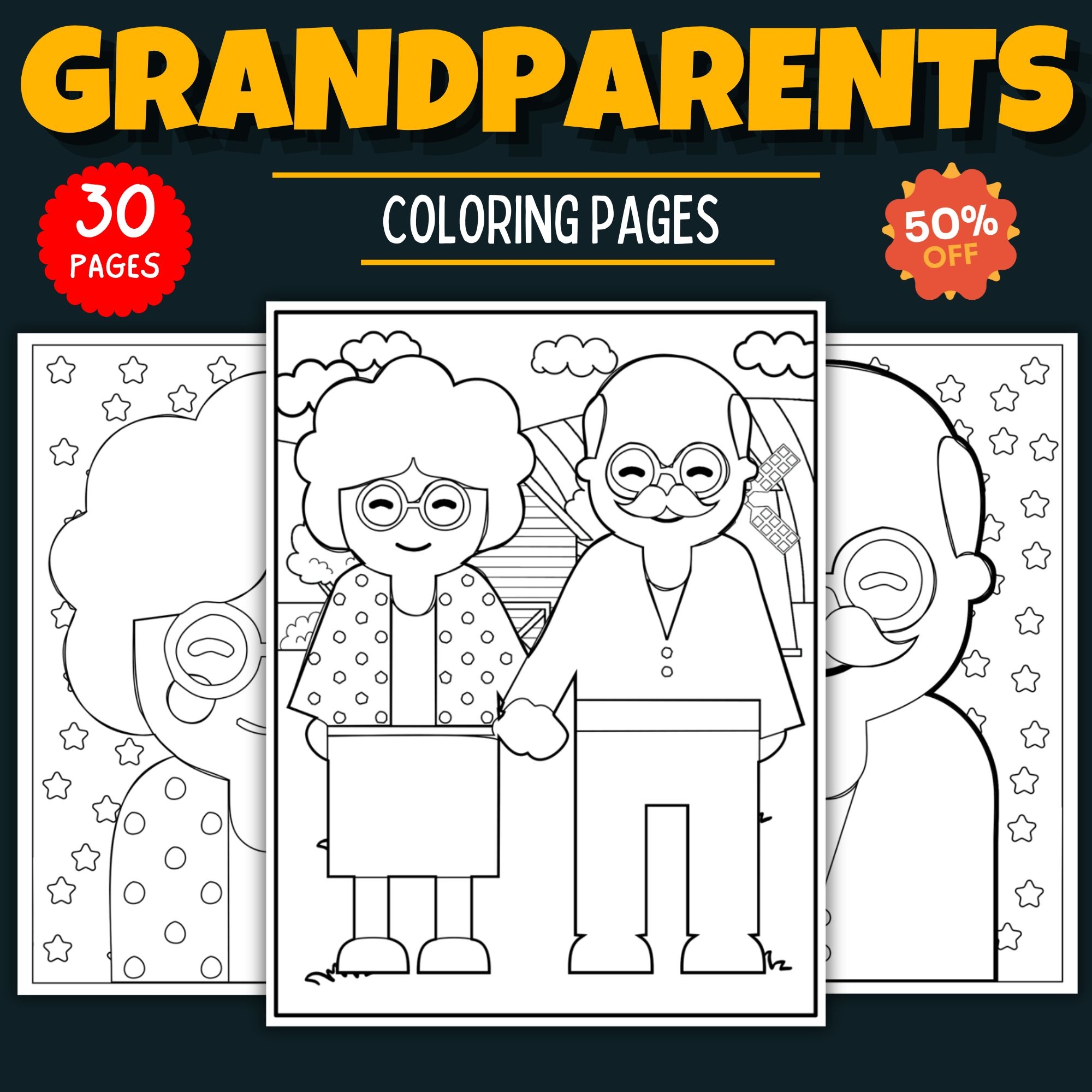 Printable Grandparents Day Coloring Pages Sheets Fun September 