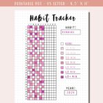 Printable Habit Tracker Bullet Journal Yearly Tracker A Year 