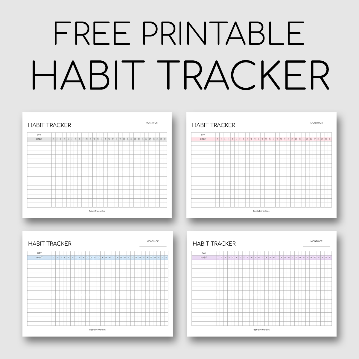 free printable habit tracker