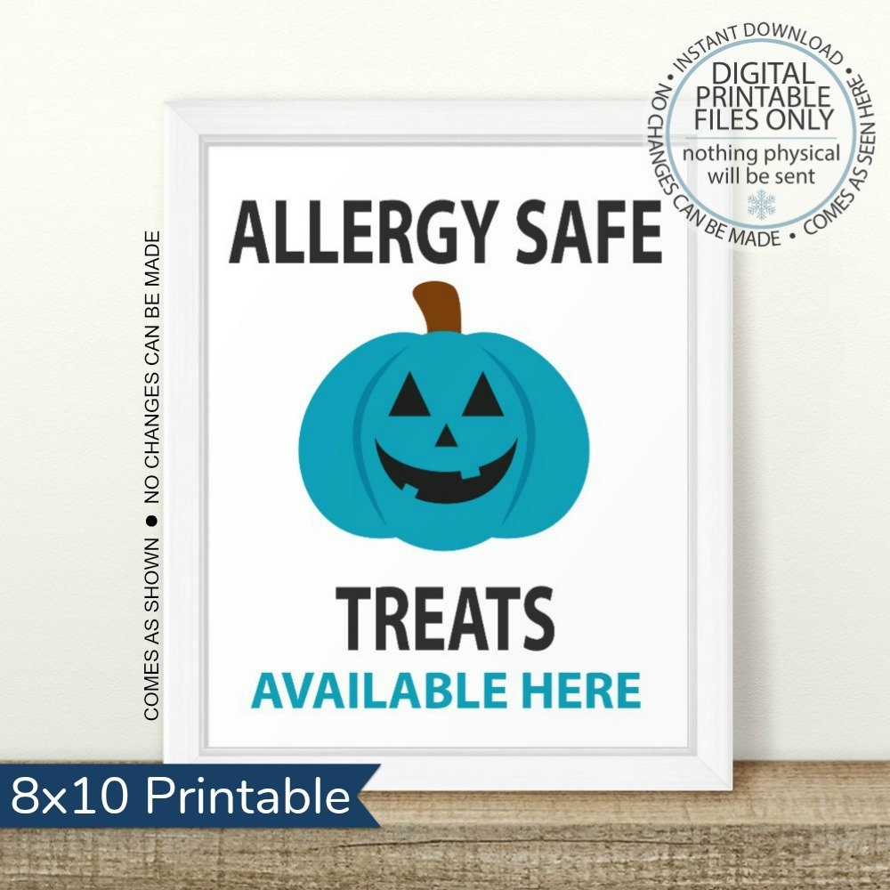 Printable Halloween Teal Pumpkin Project Sign Allergy Safe Trick Or Treating Allergy Friendly Home Non Food Treats Teal Pumpkin Sign Etsy