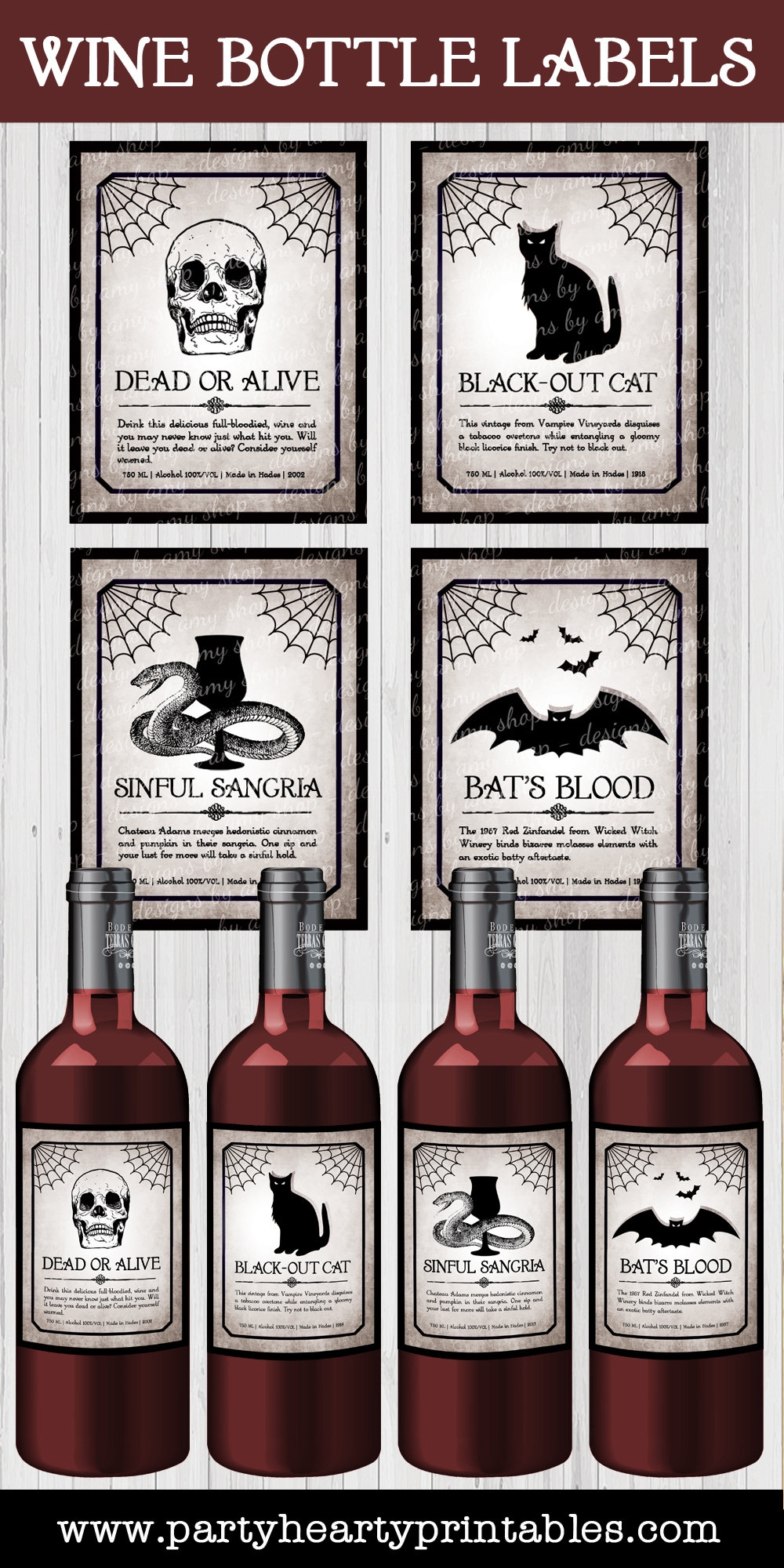 Printable Halloween Wine Labels Wine Labels Halloween Party 