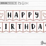 Printable Happy Birthday Banner INSTANT DOWNLOAD DIY Download U0026 Print Rose Gold Glitter Bday Party Decor Bunting