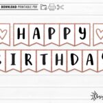 Printable Happy Birthday Banner INSTANT DOWNLOAD DIY Download U0026 Print Rose Gold Glitter Bday Party Decor Bunting