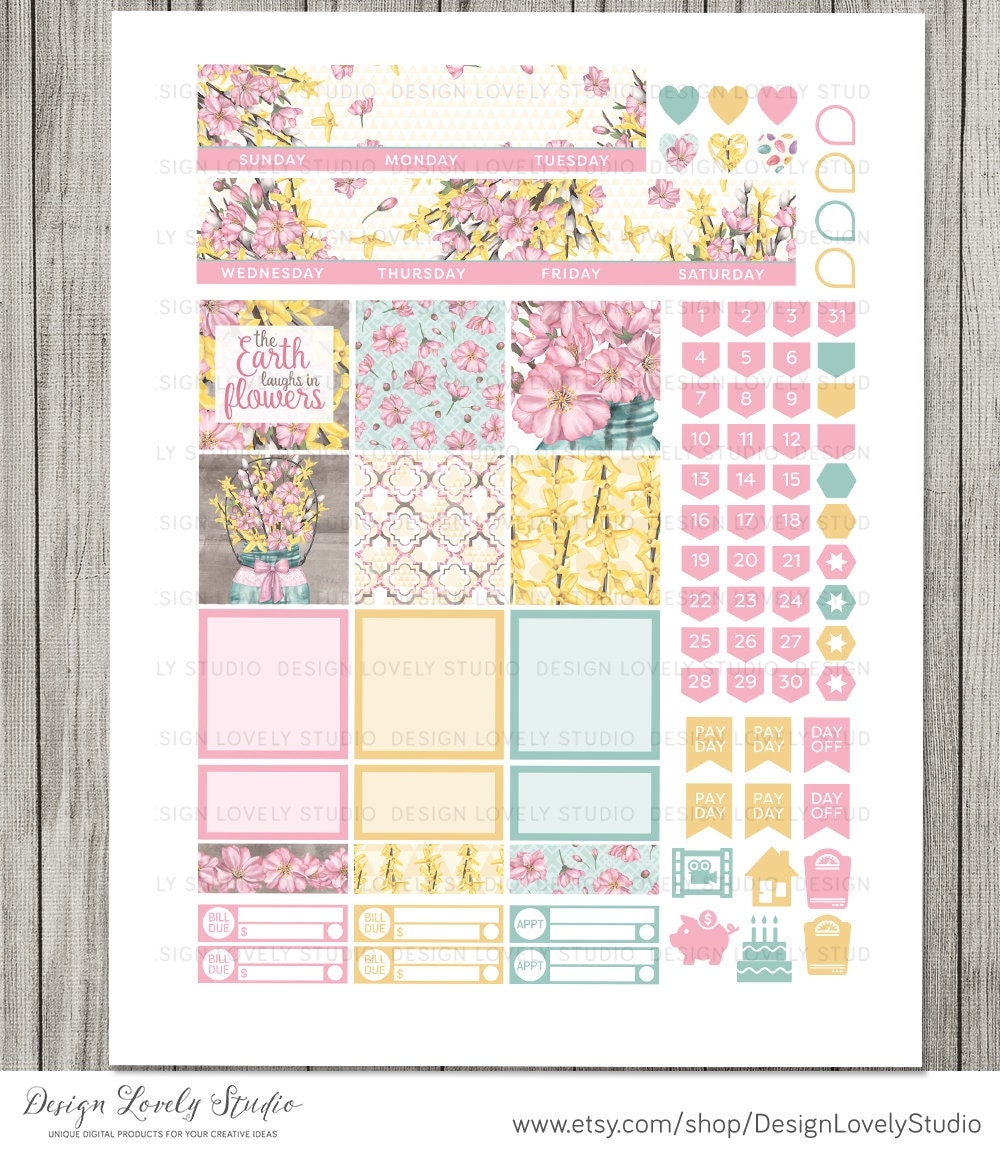 Printable Happy Planner Stickers Classic Happy Planner Monthly 
