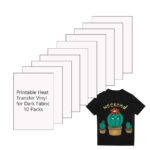 Printable Heat Transfer Vinyl Paper Inkjet Printer Iron On HTV For Dark Fabrics Or T shirts A4 Size Pack Of 10 Amazon sg Office Products