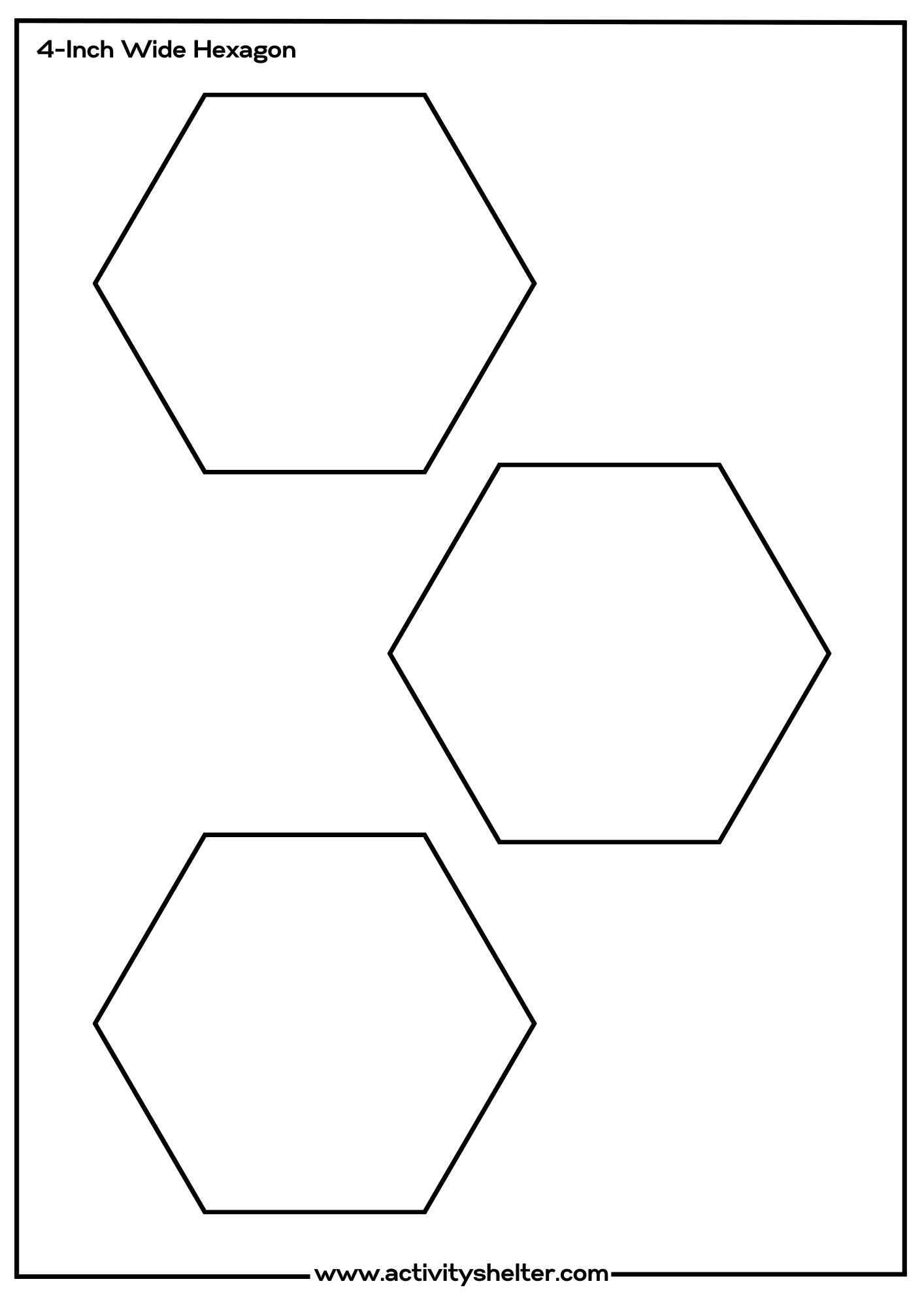 Printable Hexagon Template Activity Shelter