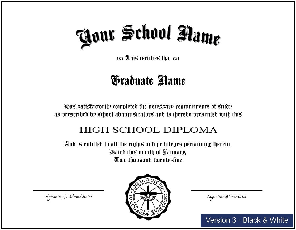 free printable homeschool diploma template
