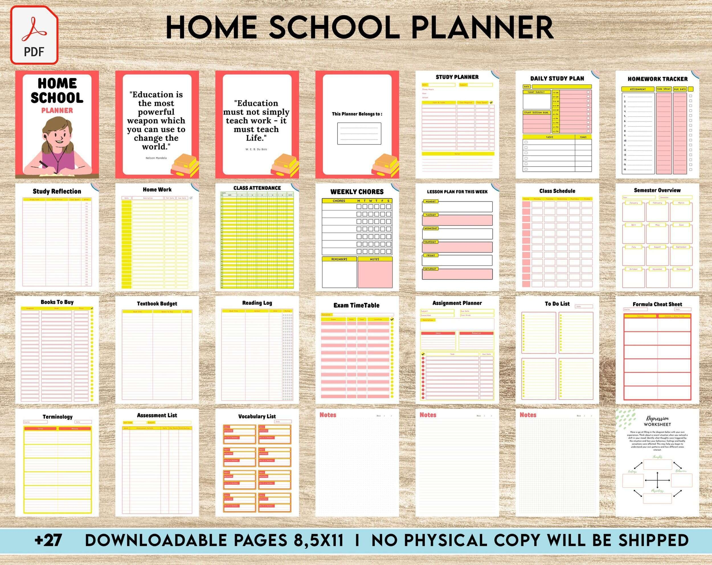 homeschool lesson planner printable