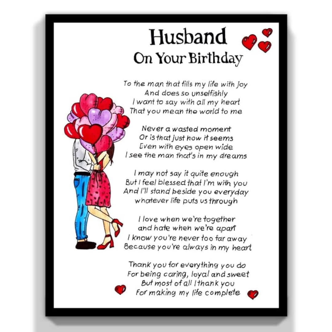 Printable Husband Birthday Card Gift To My Husband Card For Birthday Romantic Message Card For Husband I Love You Card Etsy