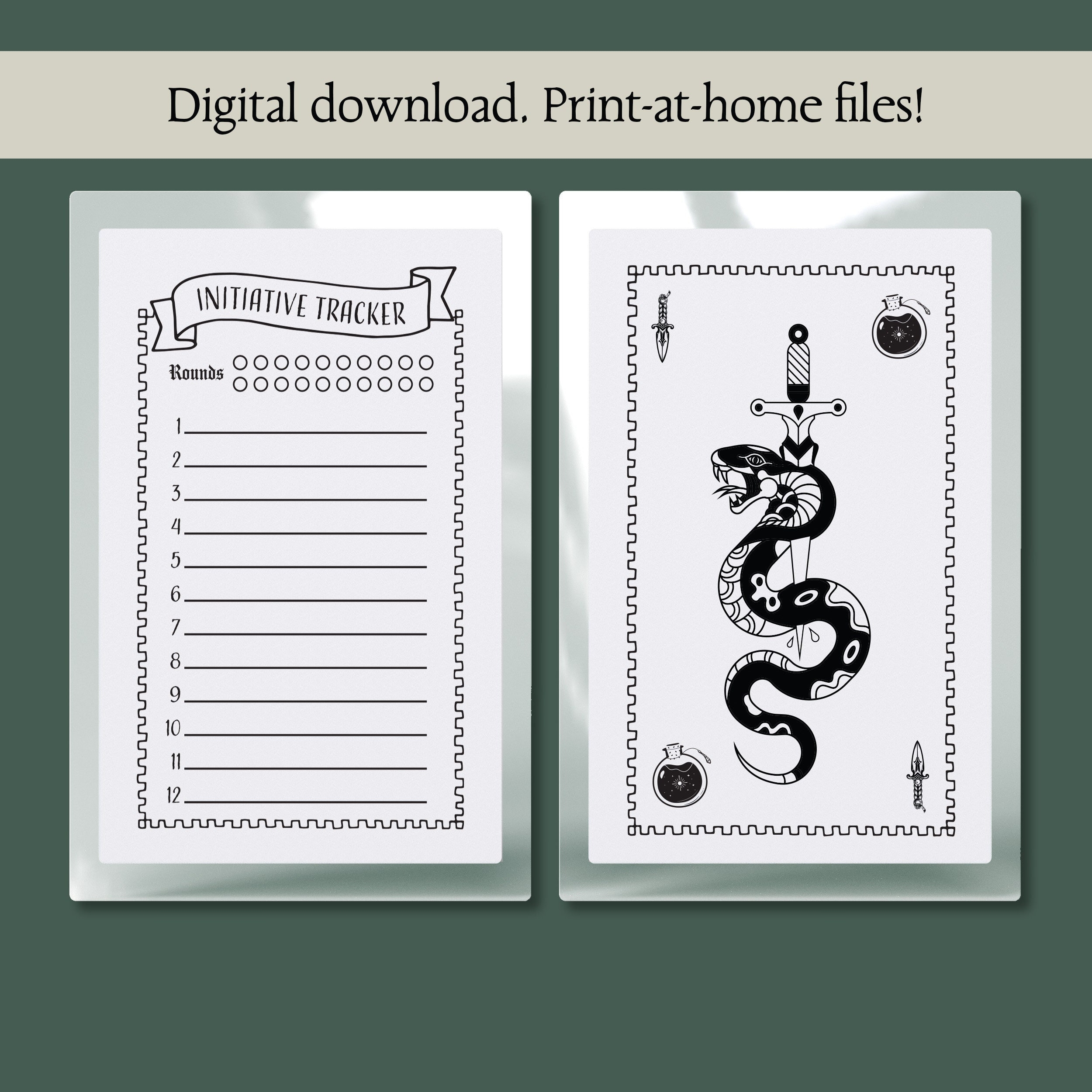 Printable Initiative Tracker Dnd 5e Pathfinder RPG Digital Download Dungeons And Dragons Etsy