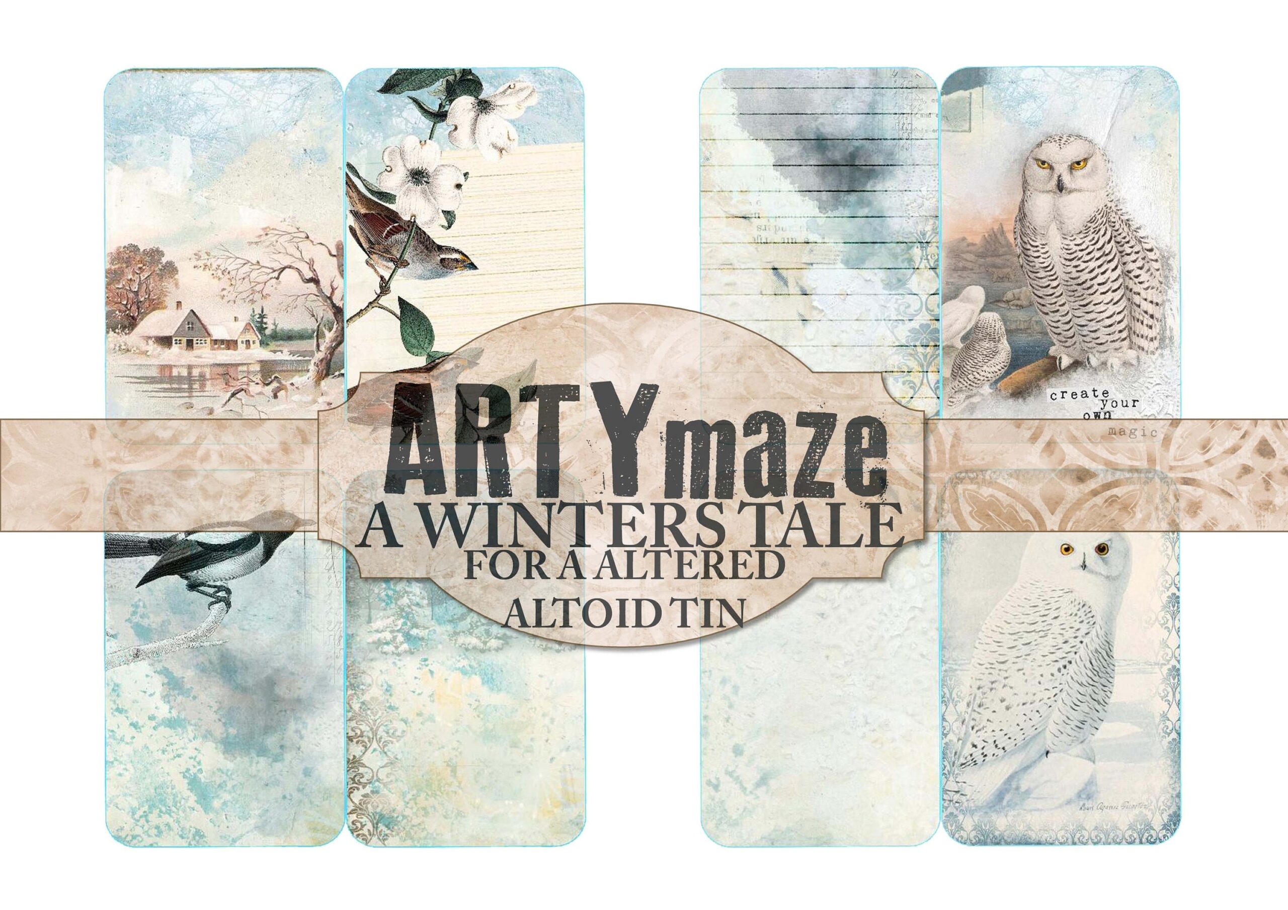 Printable Kit For An ALTERED ALTOID TIN A Winters Tale