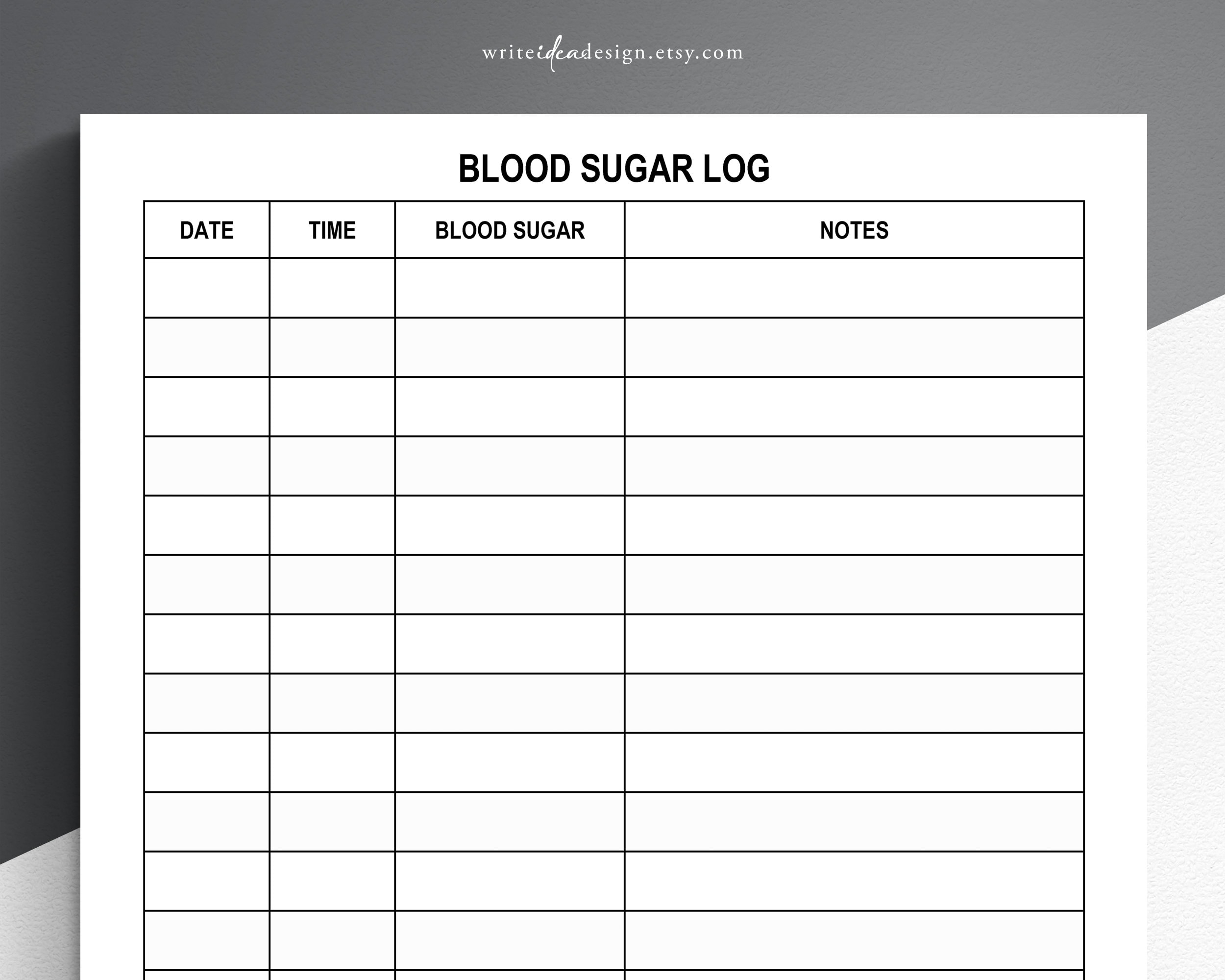 free printable monthly blood sugar log