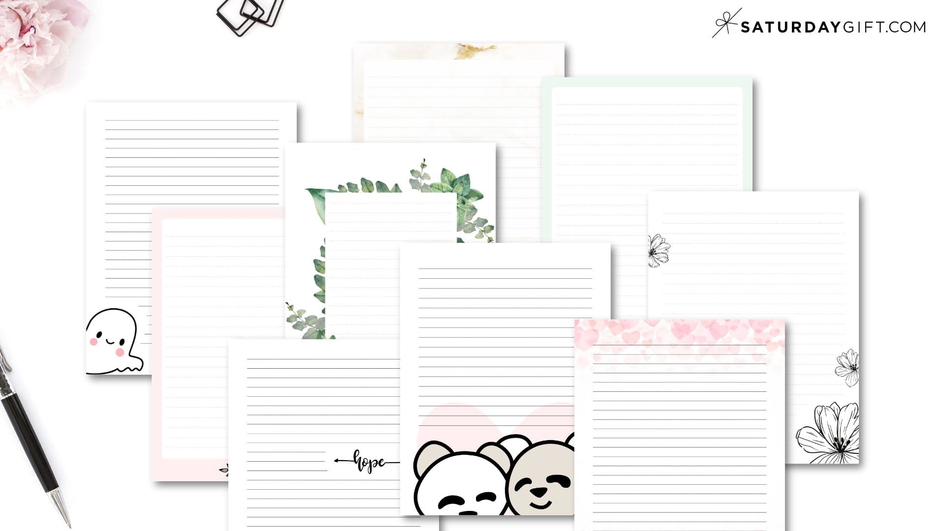 printable stationery paper with lines