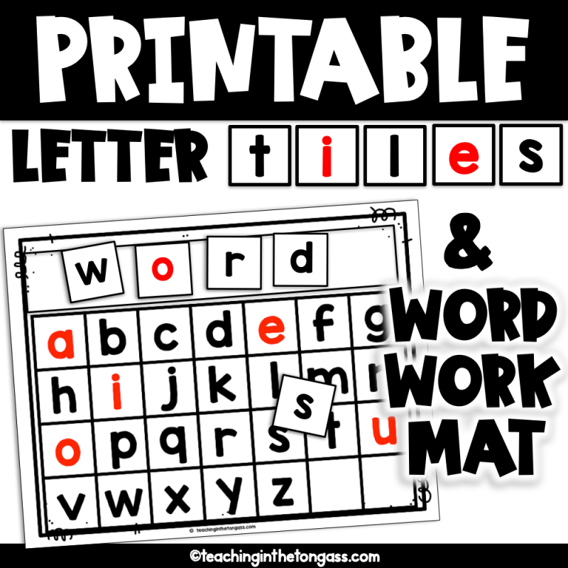Printable Letter Tiles Word Work Building Mat CVC Sight Spelling Activities Teaching In The Tongass