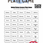 Printable License Plate Game Teach Beside Me