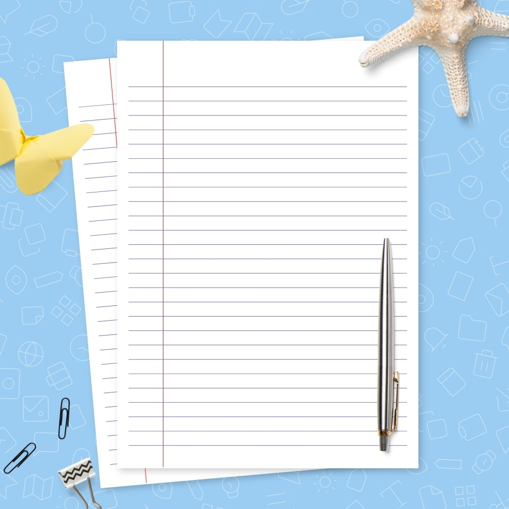 Printable Lined Paper College Ruled 7 1mm Blue Template 