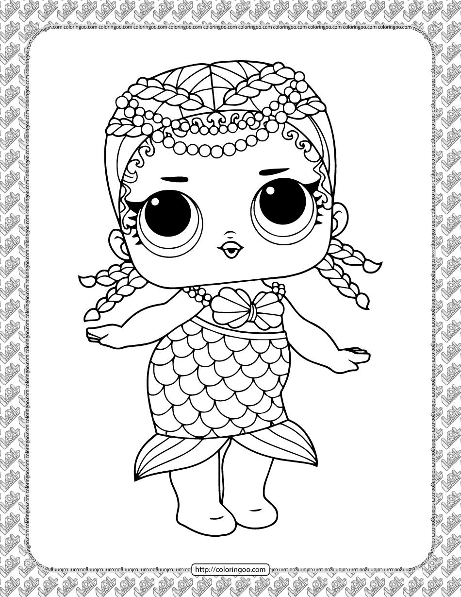 Printable LOL Doll Merbaby Coloring Page