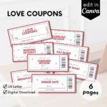 Printable Love Coupon Book Love Coupons For Her Anniversary Birthday Valentine s Gift Diy Gift Love Vouchers Etsy