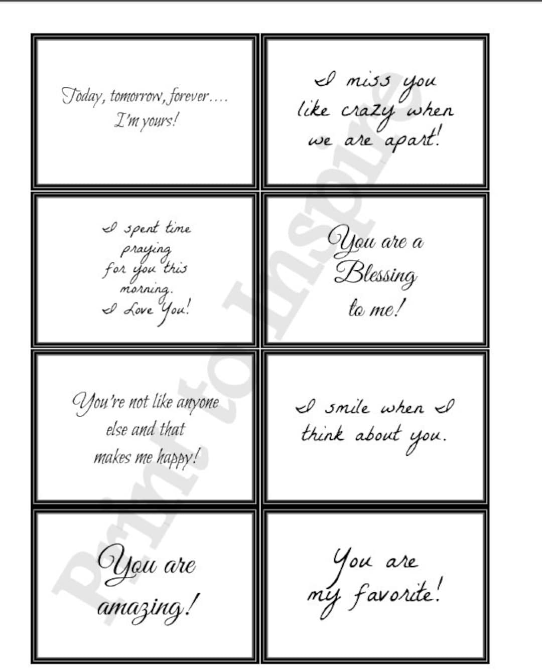 Printable Lunchbox or Anytime Love Notes And Scripture Cards For Spouses Etsy