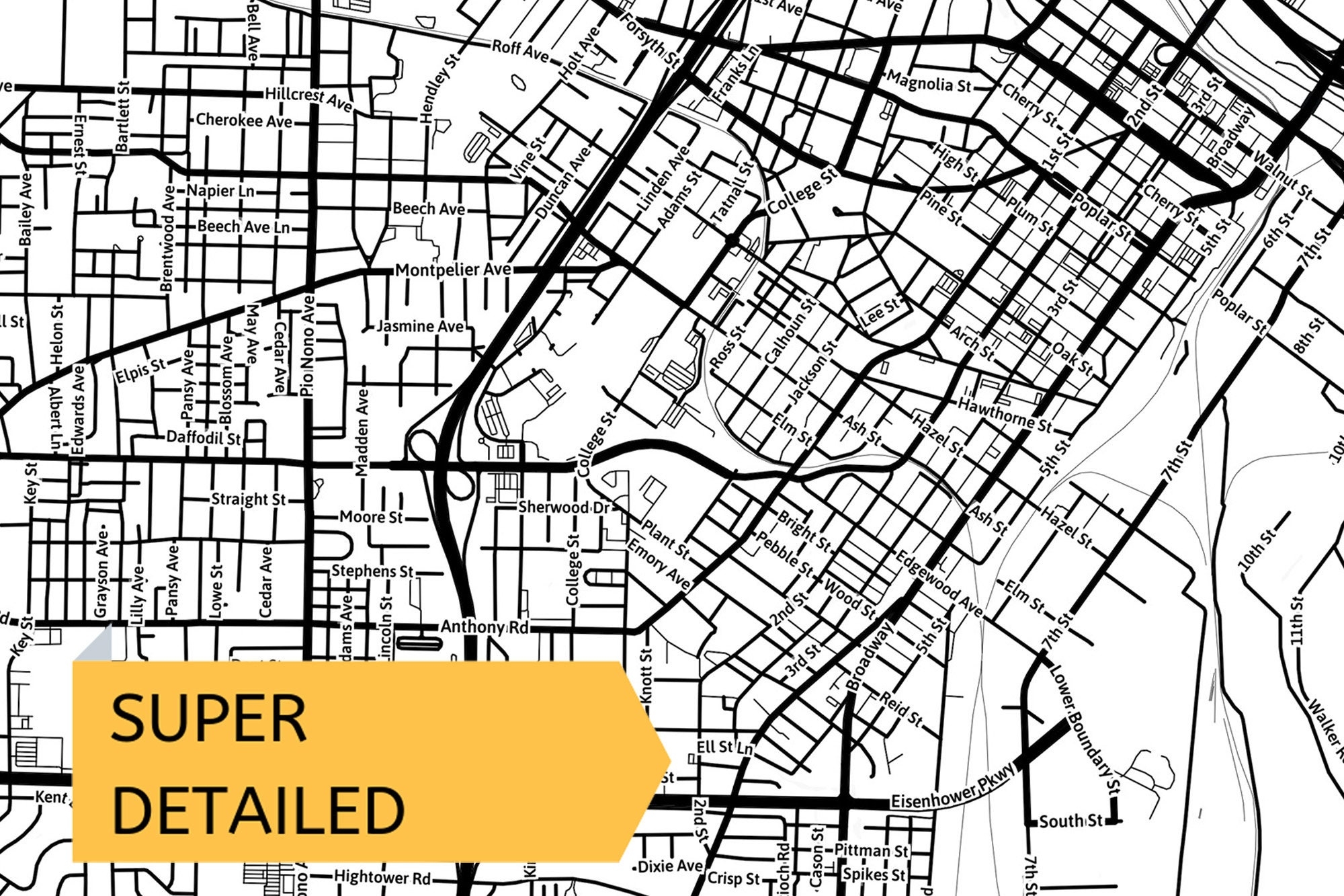 Printable Map Of Macon Georgia USA With Street Names Instant Download City Map Travel Gift City Poster Road Map Print Wall Art Etsy Printable Map Of Macon Georgia USA With Street Names Instant Download City Map Travel Gift City Poster Road Map Print Wall Art Etsy