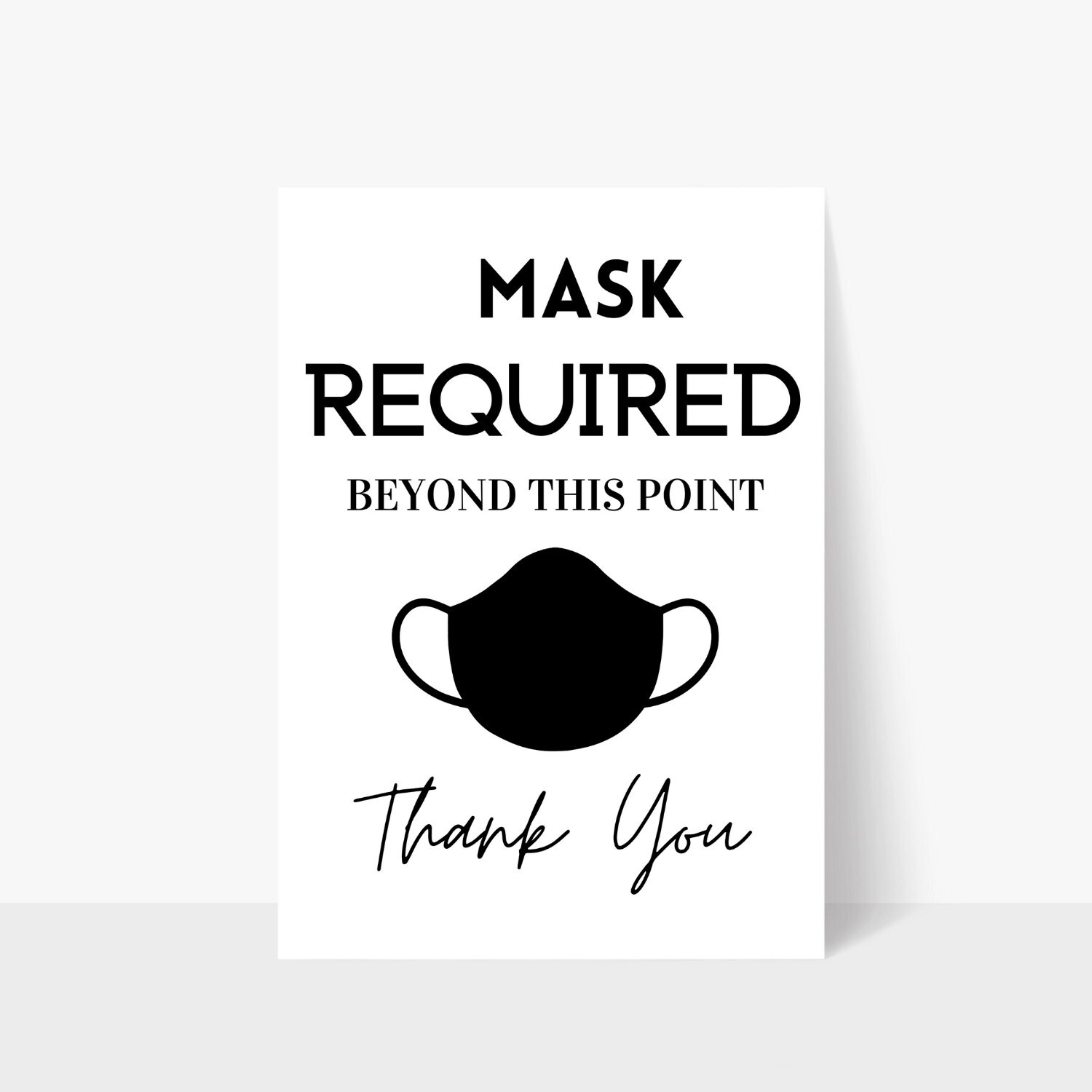 printable mask required sign