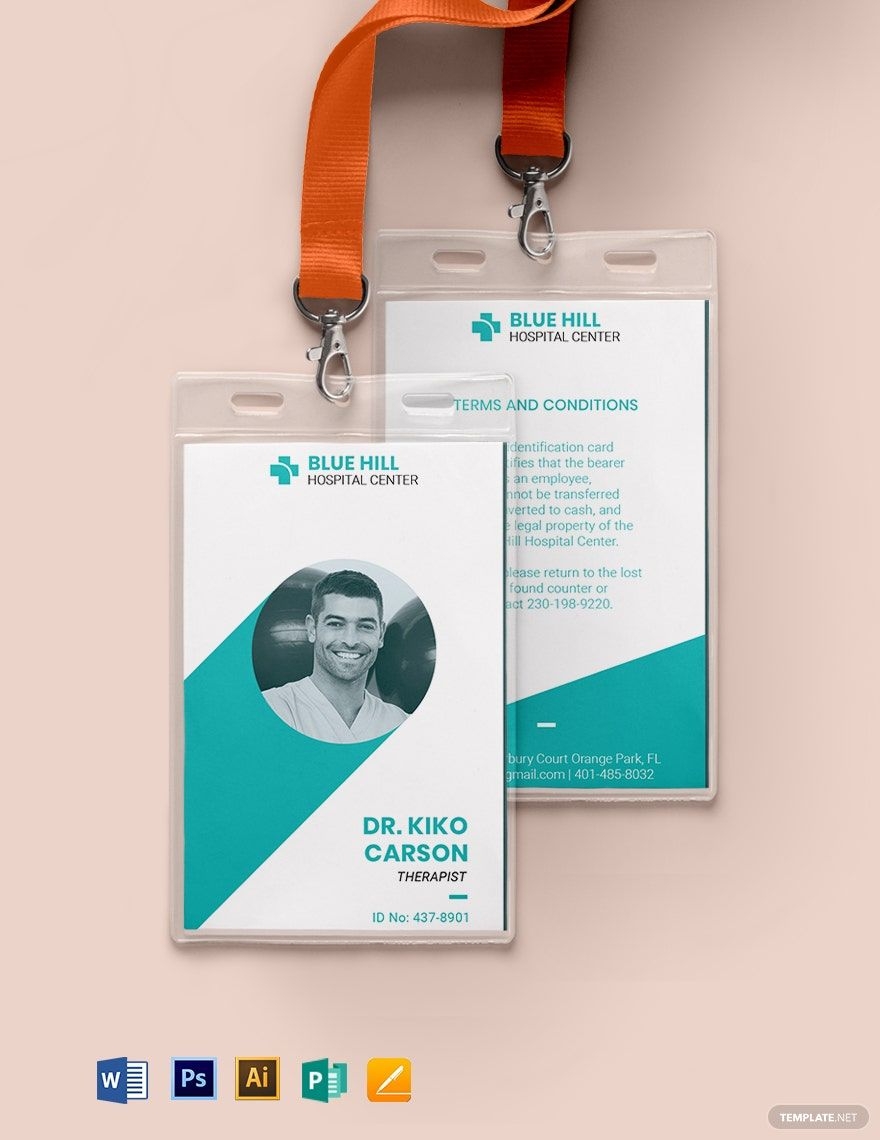 Printable Medical ID Card Template In PSD Pages Word Publisher 