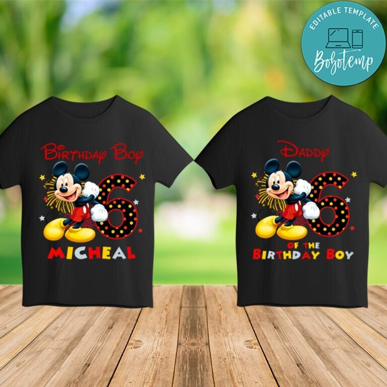 Printable Mickey Mouse Family Shirts Template Instant Download Bobotemp
