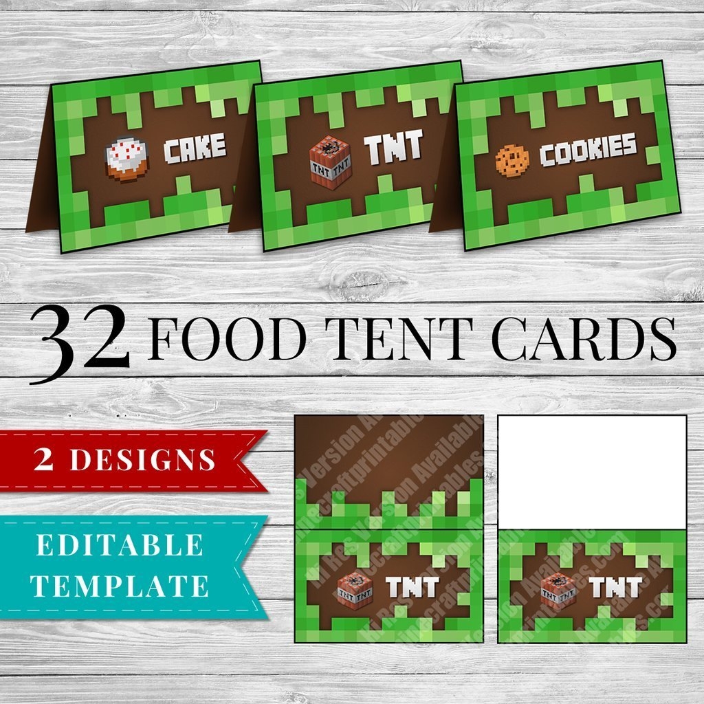 Printable Minecraft Food Labels Minecraft Printable Birthday Party Supplies Printable Minecraft Food Labels Minecraft Printable Birthday Party Supplies