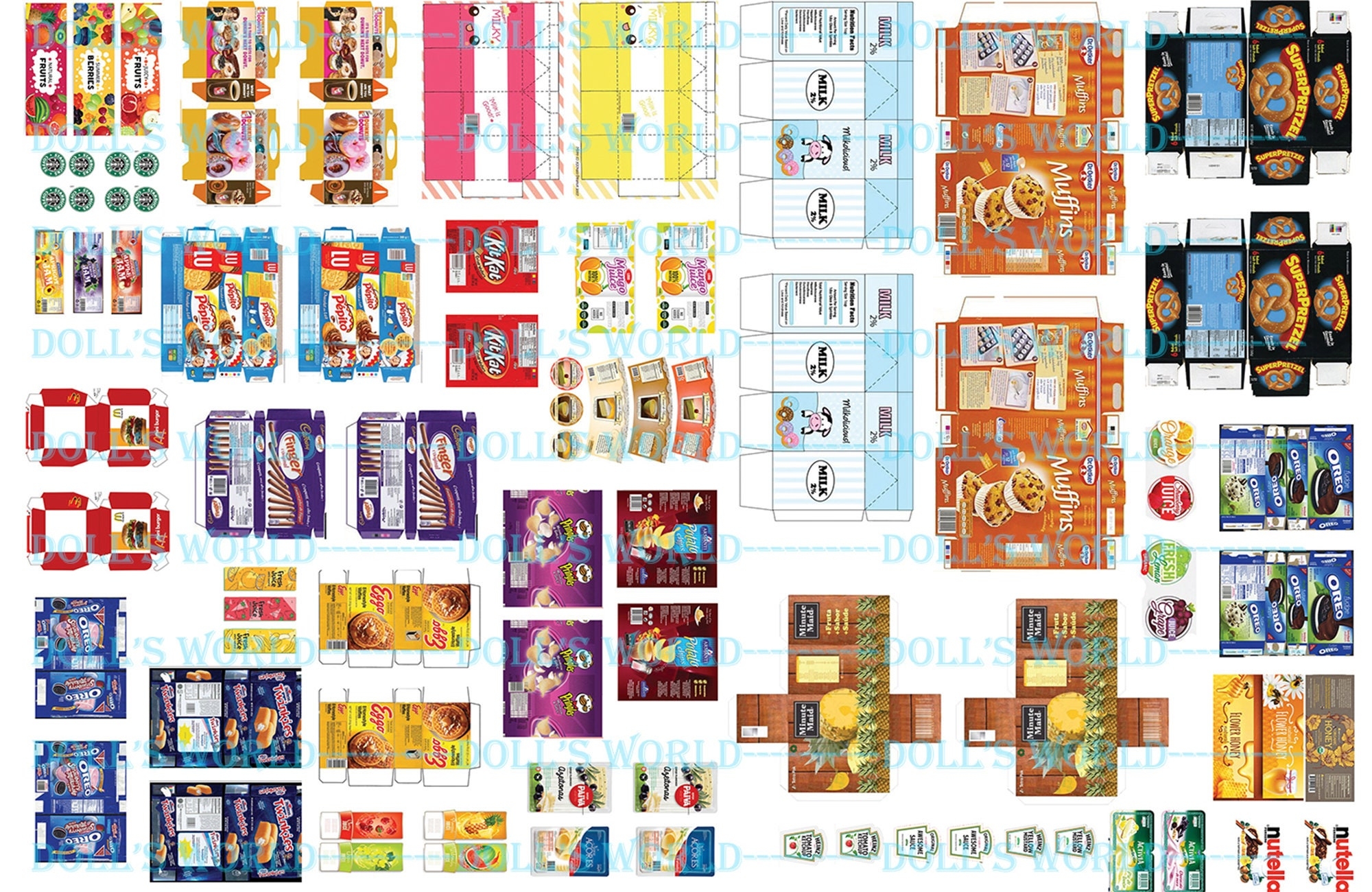 Printable Miniature Food Packaging For Miniature Dollhouse 1 12 