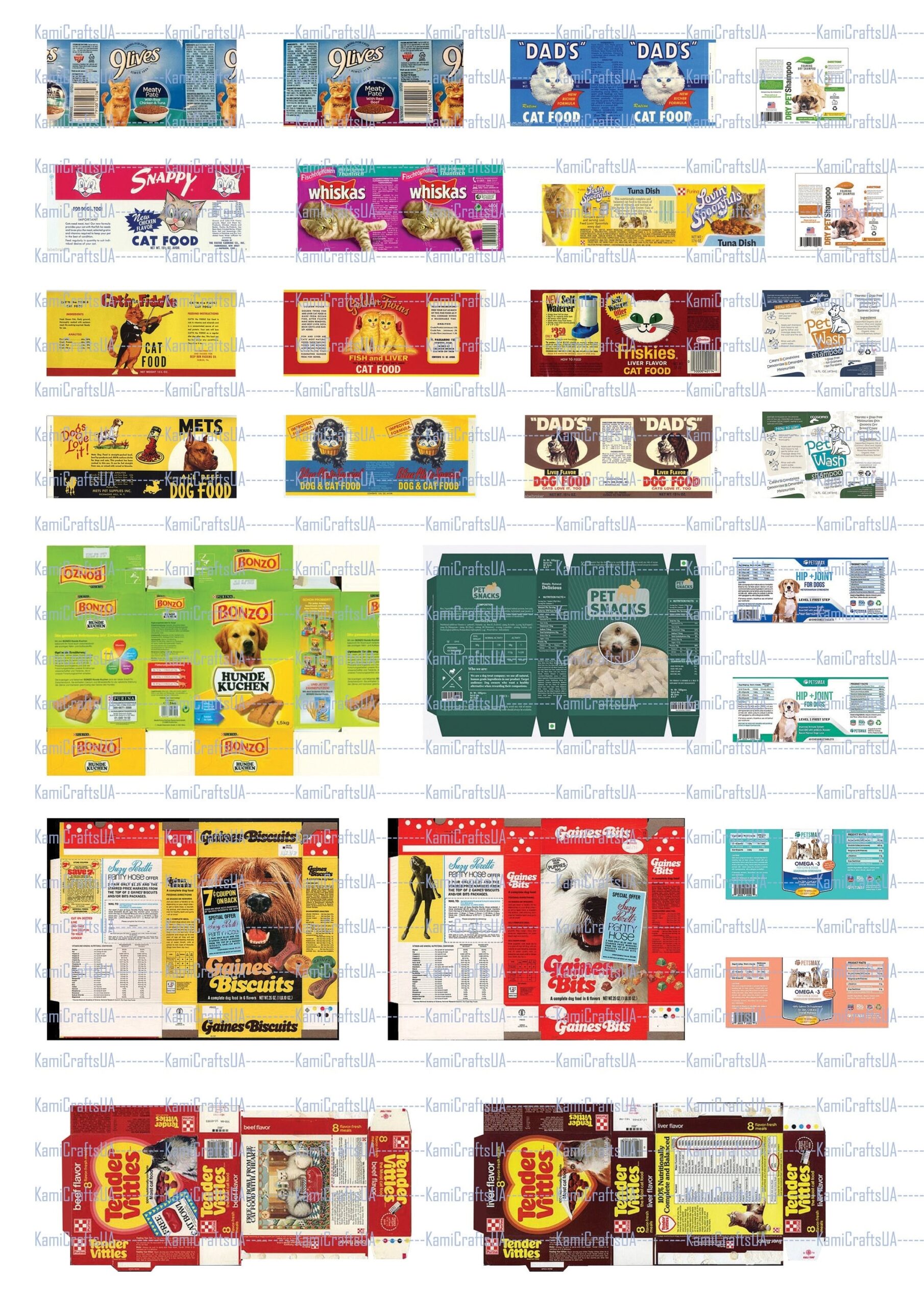 Printable Miniature Pet Food Packaging For Miniature Dollhouse 1 6 