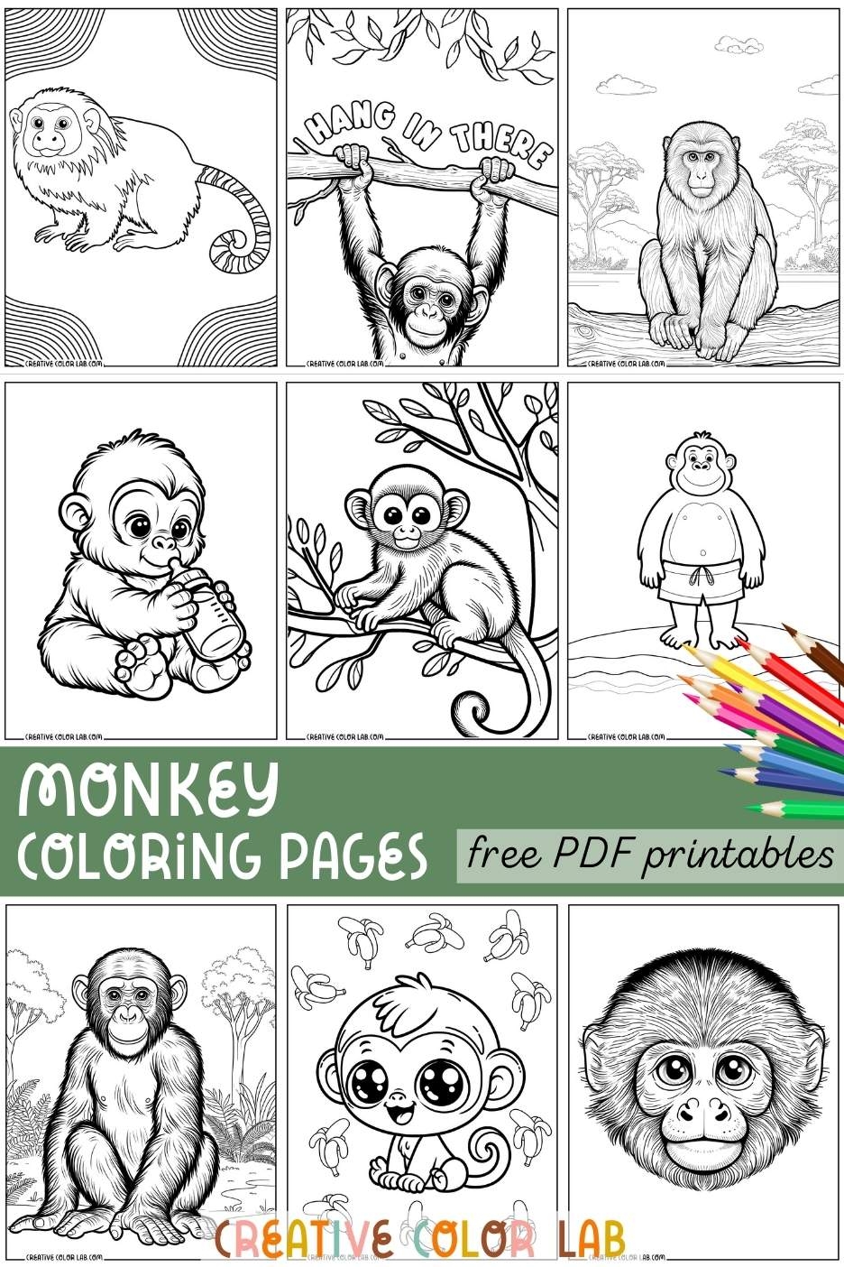 printable monkey coloring pages