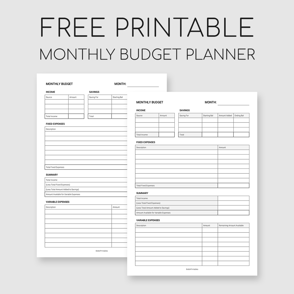 Printable Monthly Budget Planner Worksheets Library