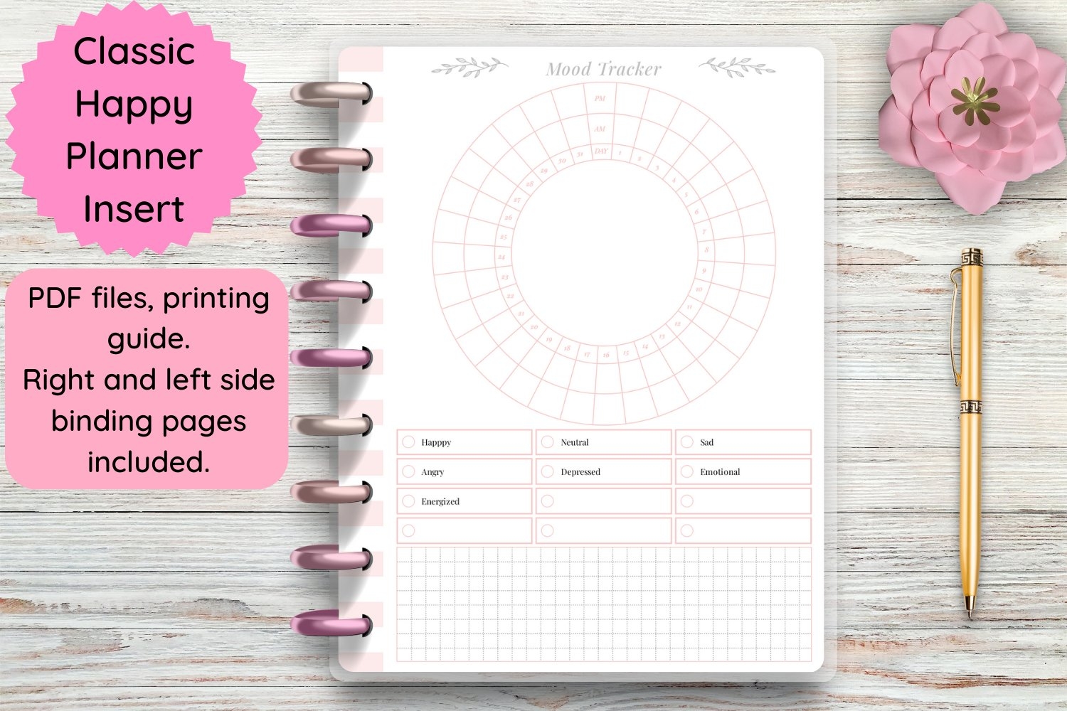 Printable Mood Tracker For Classic Happy Planner