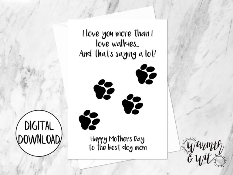 Printable Mother s Day Card From Dog Dog Mom Card Dog Mothers Day Card Funny Card From Dog 5x7 Greeting Card Printable Envelope Etsy