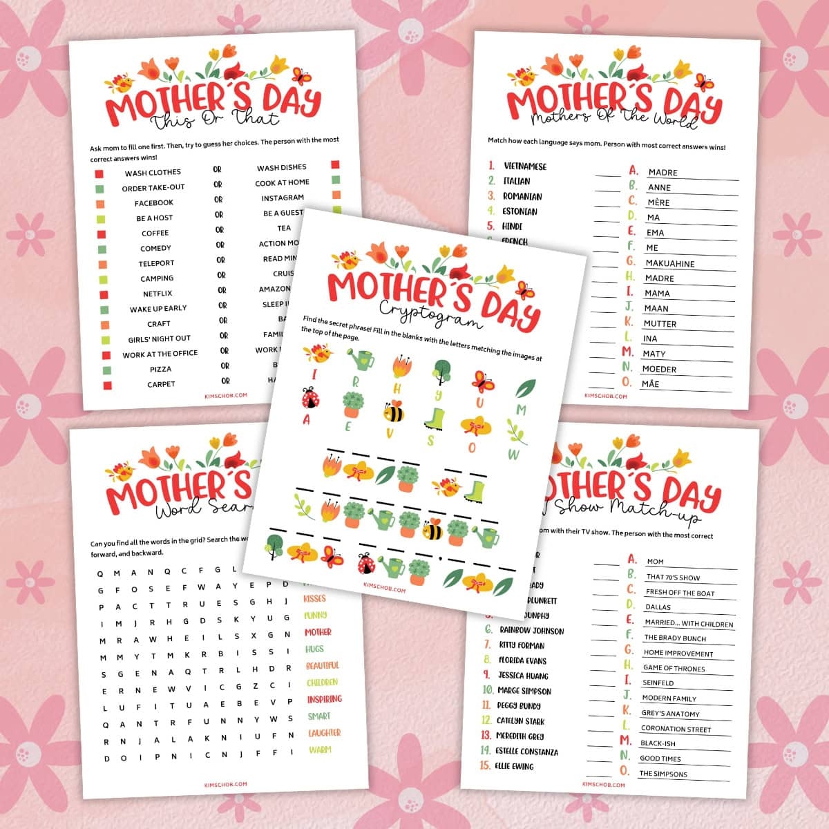 Printable Mother s Day Games Kim Schob
