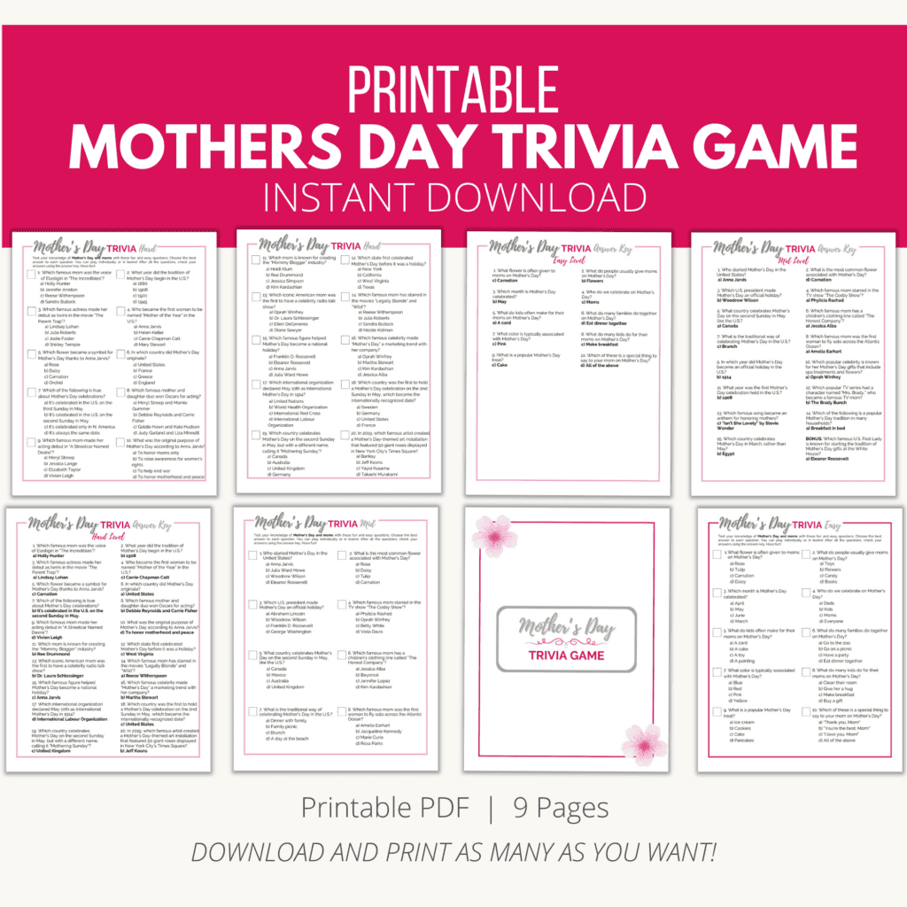 Printable Mother s Day Trivia Game Add A Little Adventure