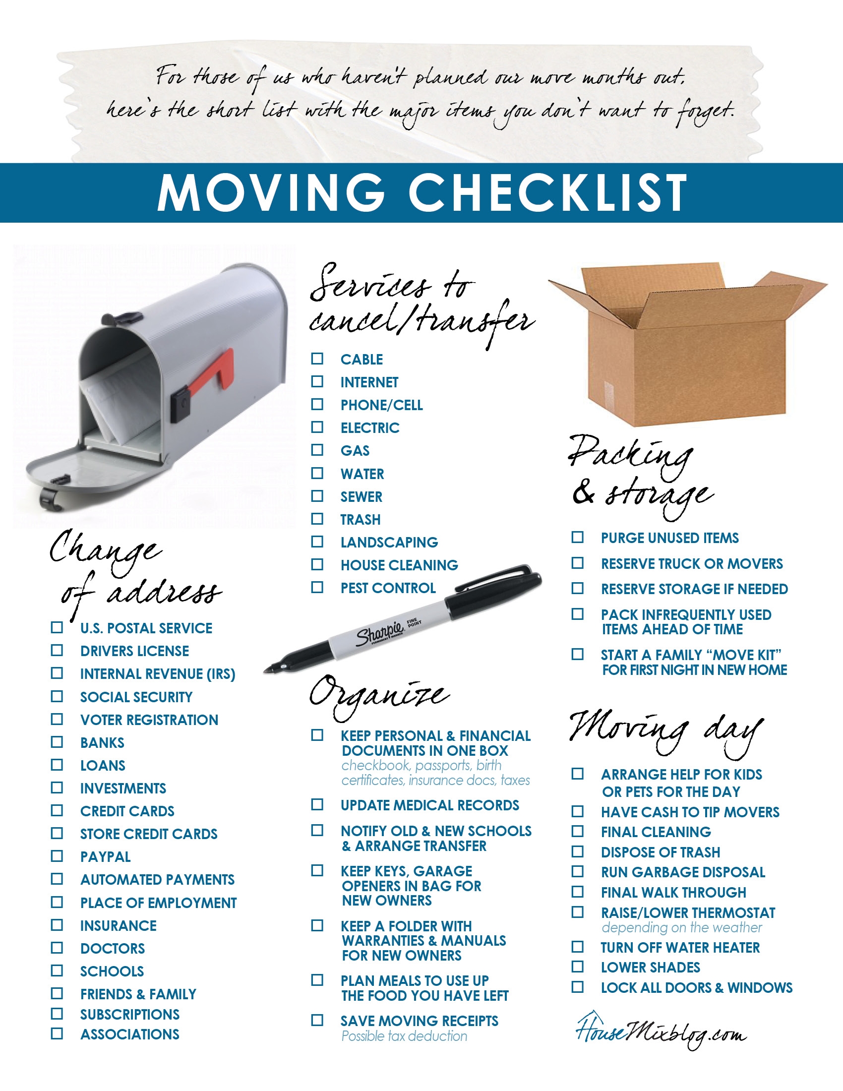 moving to do list printable