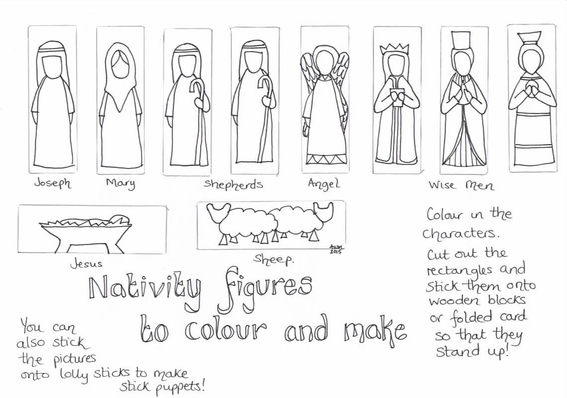nativity stick puppets printable