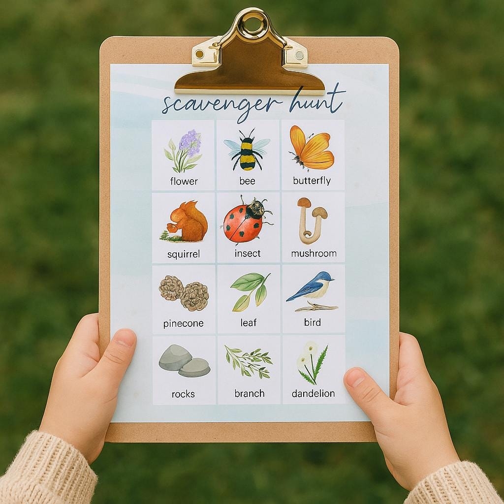 Printable Nature Scavenger Hunt For Kids Outdoor Activity For Toddlers U0026 Preschoolers Digital Download Montessori Inspired 