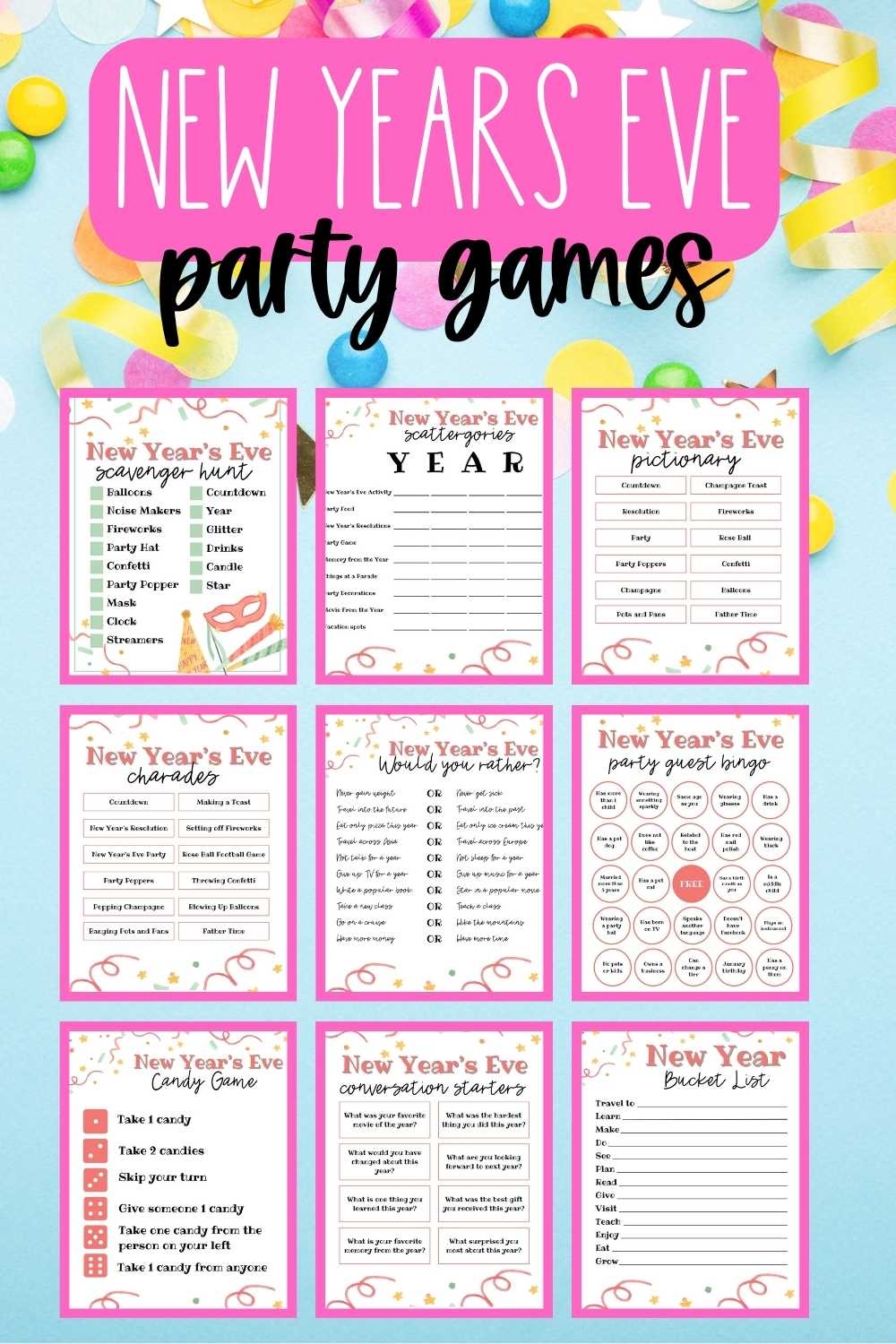 Printable New Years Eve Party Games