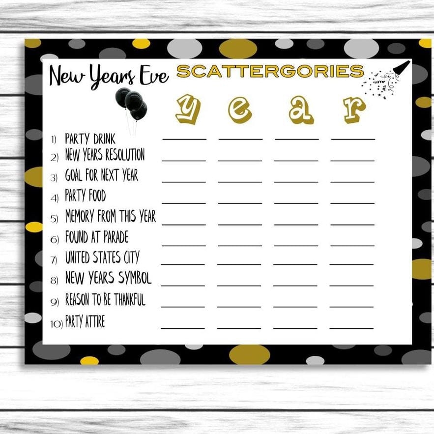 Printable New Years Party Games U0026 Activities PartyIdeaPros
