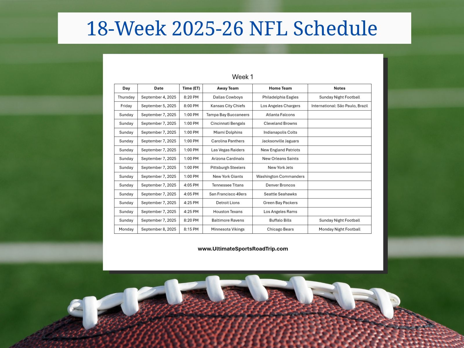 nfl schedule week 8 printable