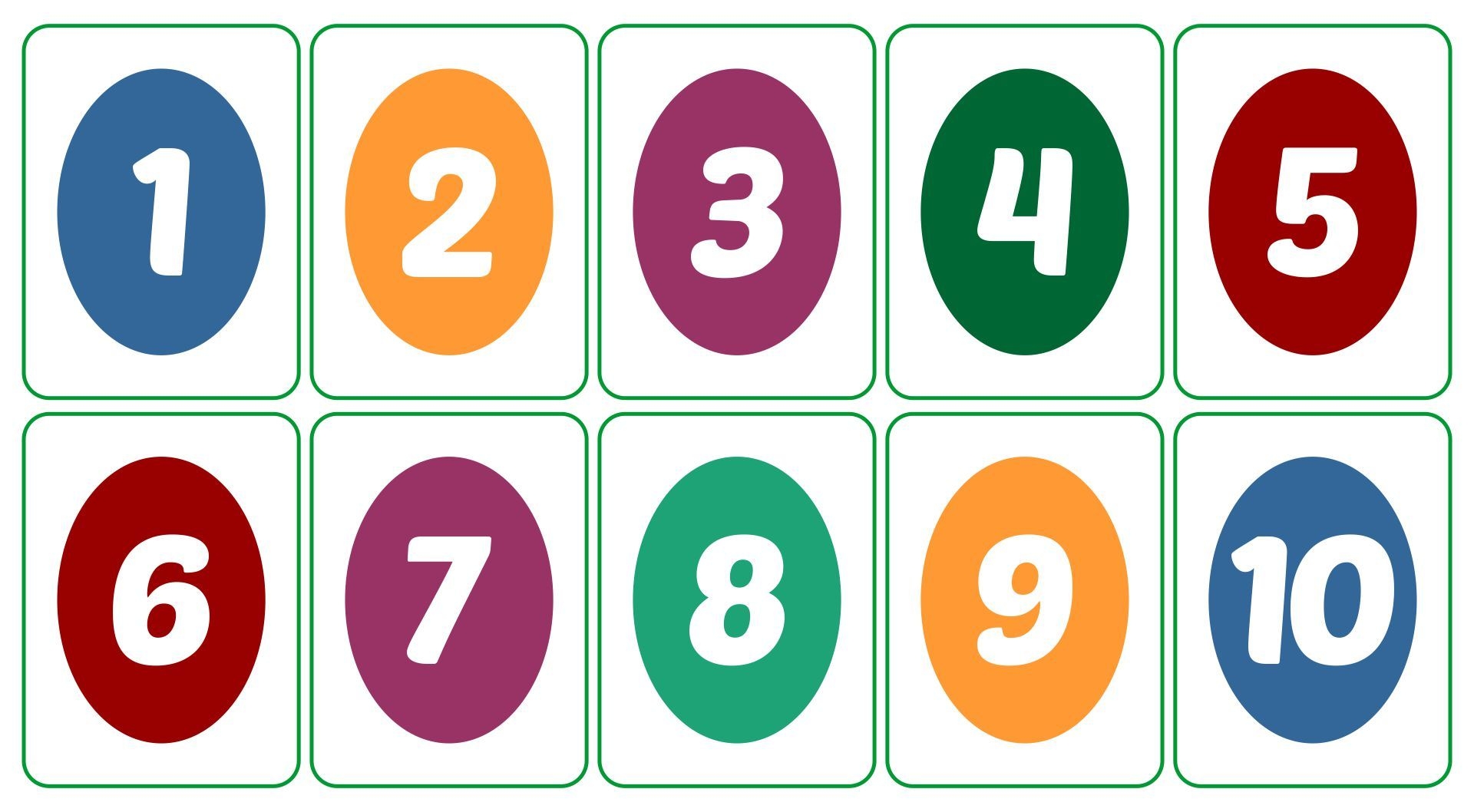 large printable numbers 1 10