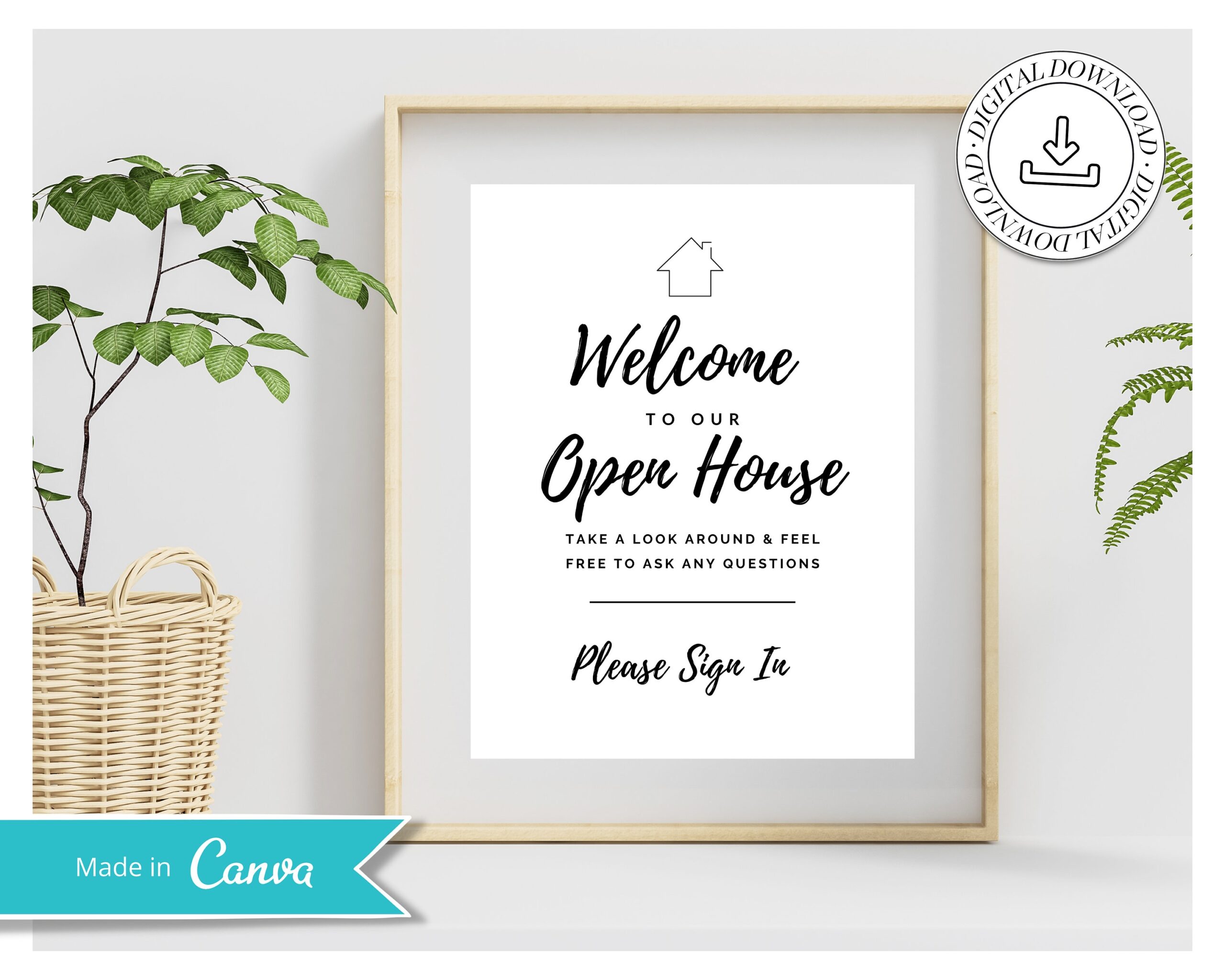 Printable Open House Real Estate Welcome Sign Real Estate Open House Flyer Open House Sign In Open House Template Canva Template Etsy