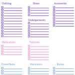 Printable Packing Checklist blank Vacation Packing List Printable Packing List Template Packing List Downloads Organization Pintables Etsy