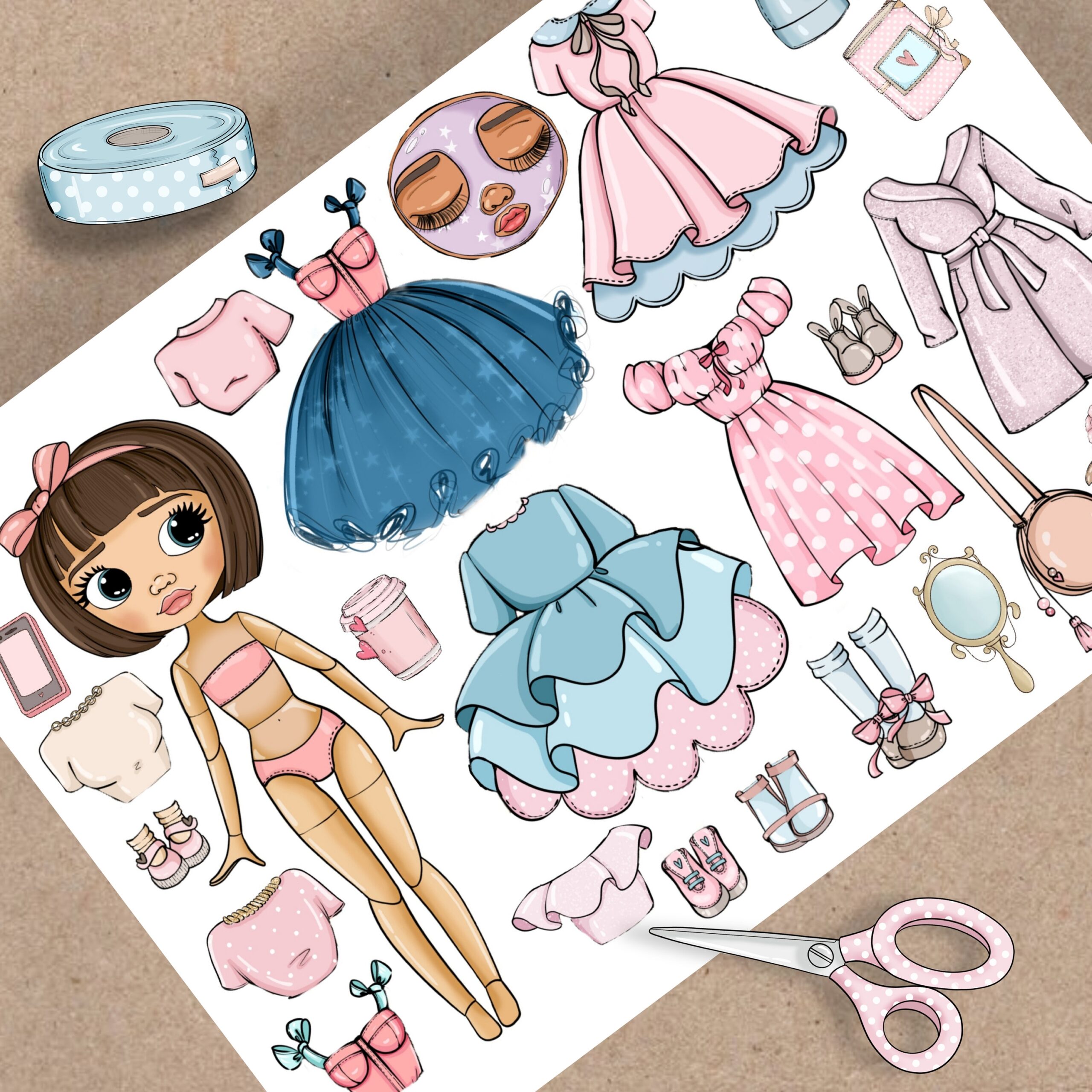 Printable Paper Doll Blythe With Clothes Digital PDF Instant 