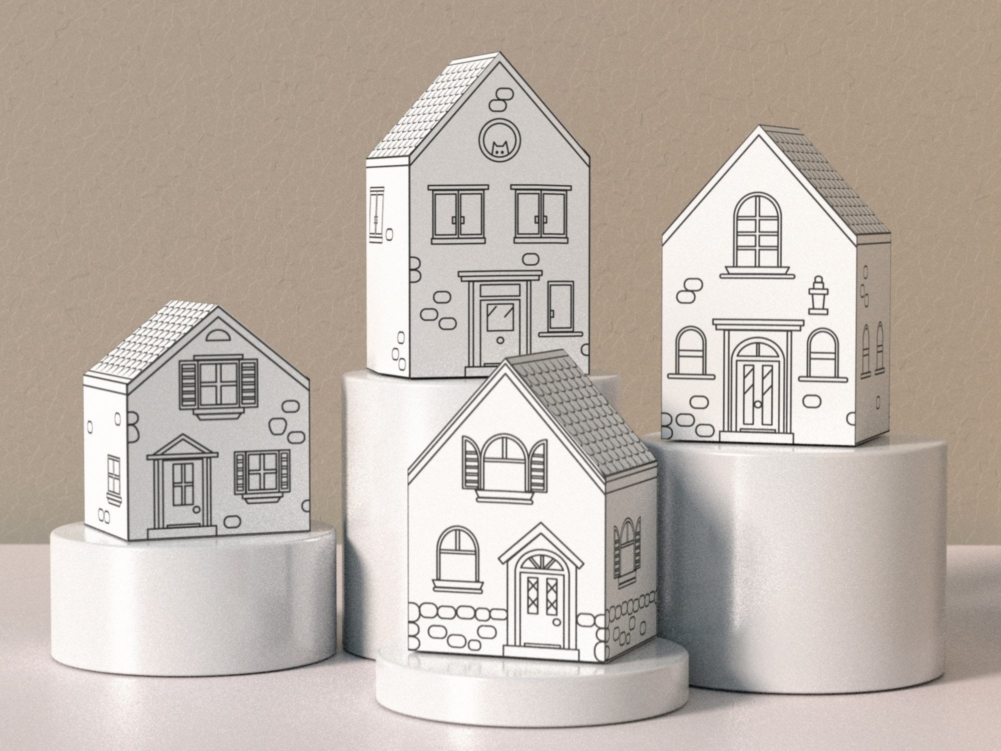printable paper house template