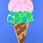 Printable Paper Mosaic Ice Cream Cone The Pinterested Parent