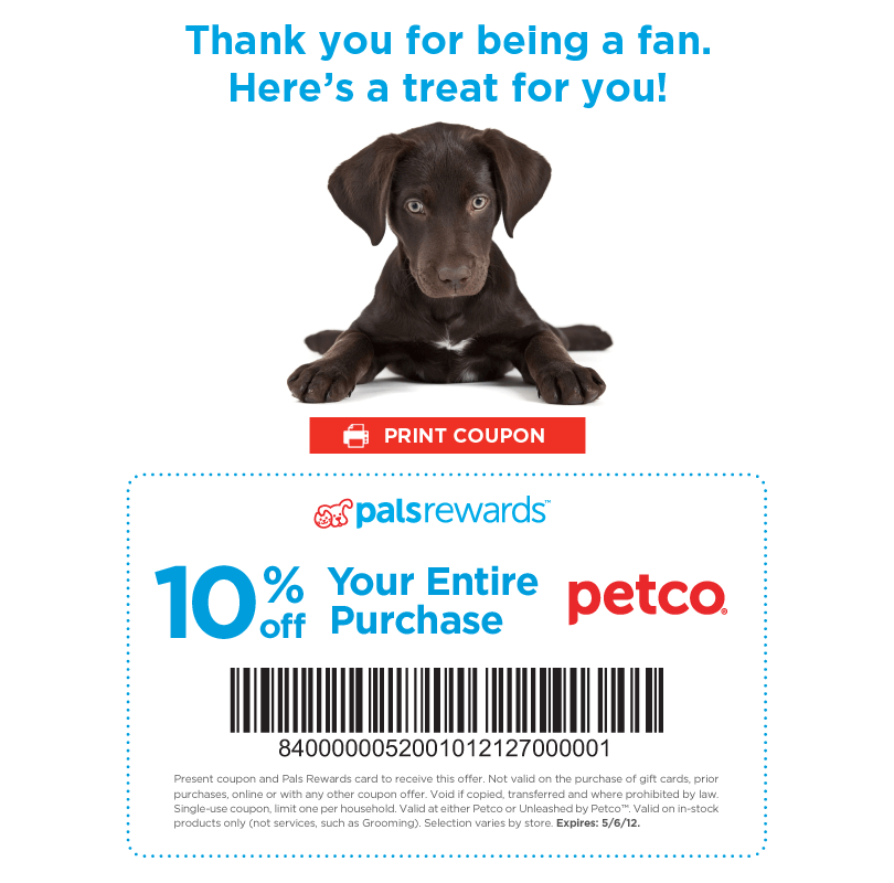 Printable Pet Coupon Save 10 At Petco Irresistible Pets